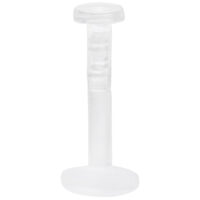 Transparenter Push-Fit Labret Stab aus Bioplast Transparenter Labret Stab aus Bioplast auf weißem Hintergrund