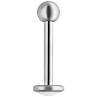 Titan Labret mit Außengewinde, Silber, 1,2 mm Silbernes Titan Labret mit Kugel auf weißem Hintergrund, Außengewinde