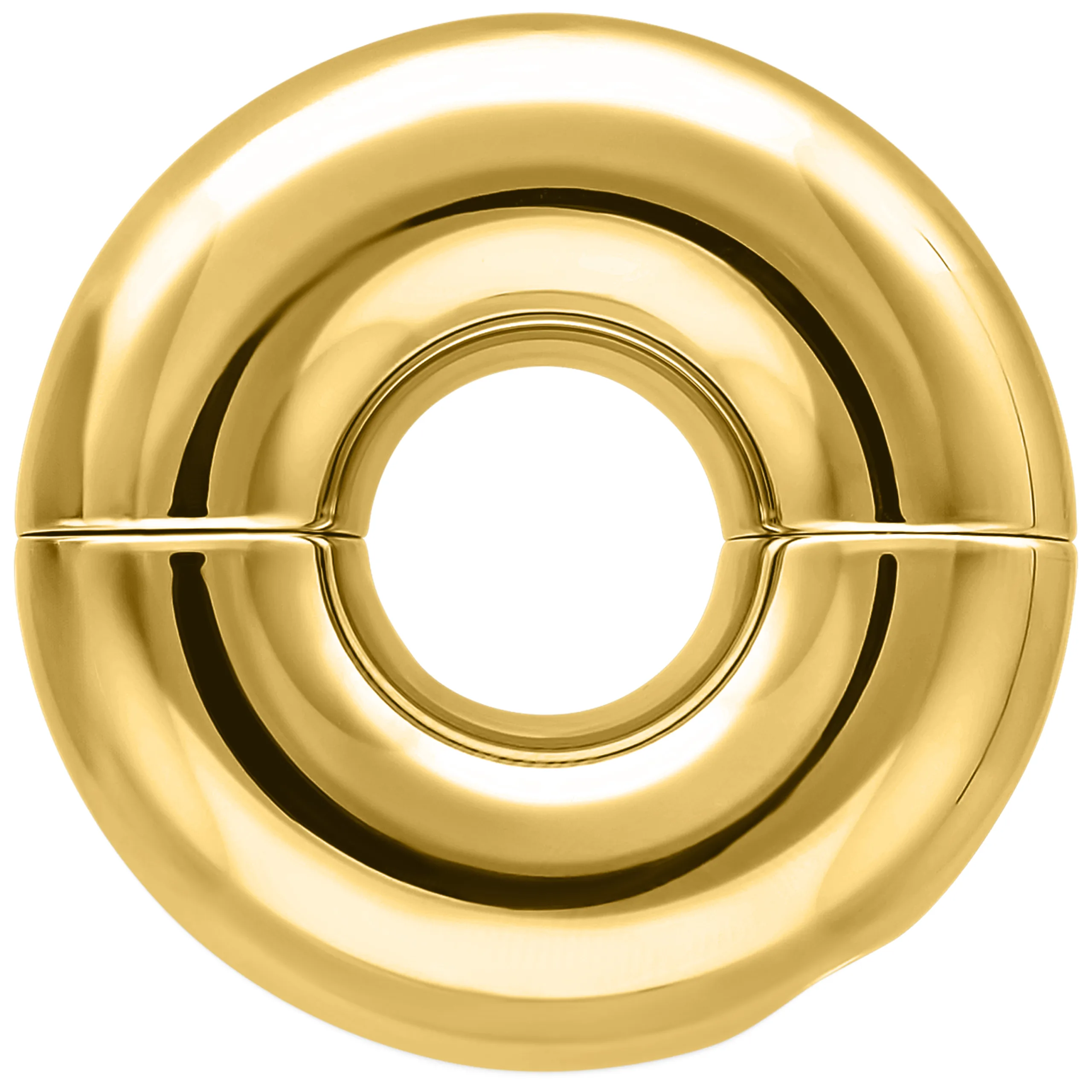 Goldener Tribal Dream Ring aus Chirurgenstahl Runder, goldener Intimring aus Chirurgenstahl auf weißem Hintergrund