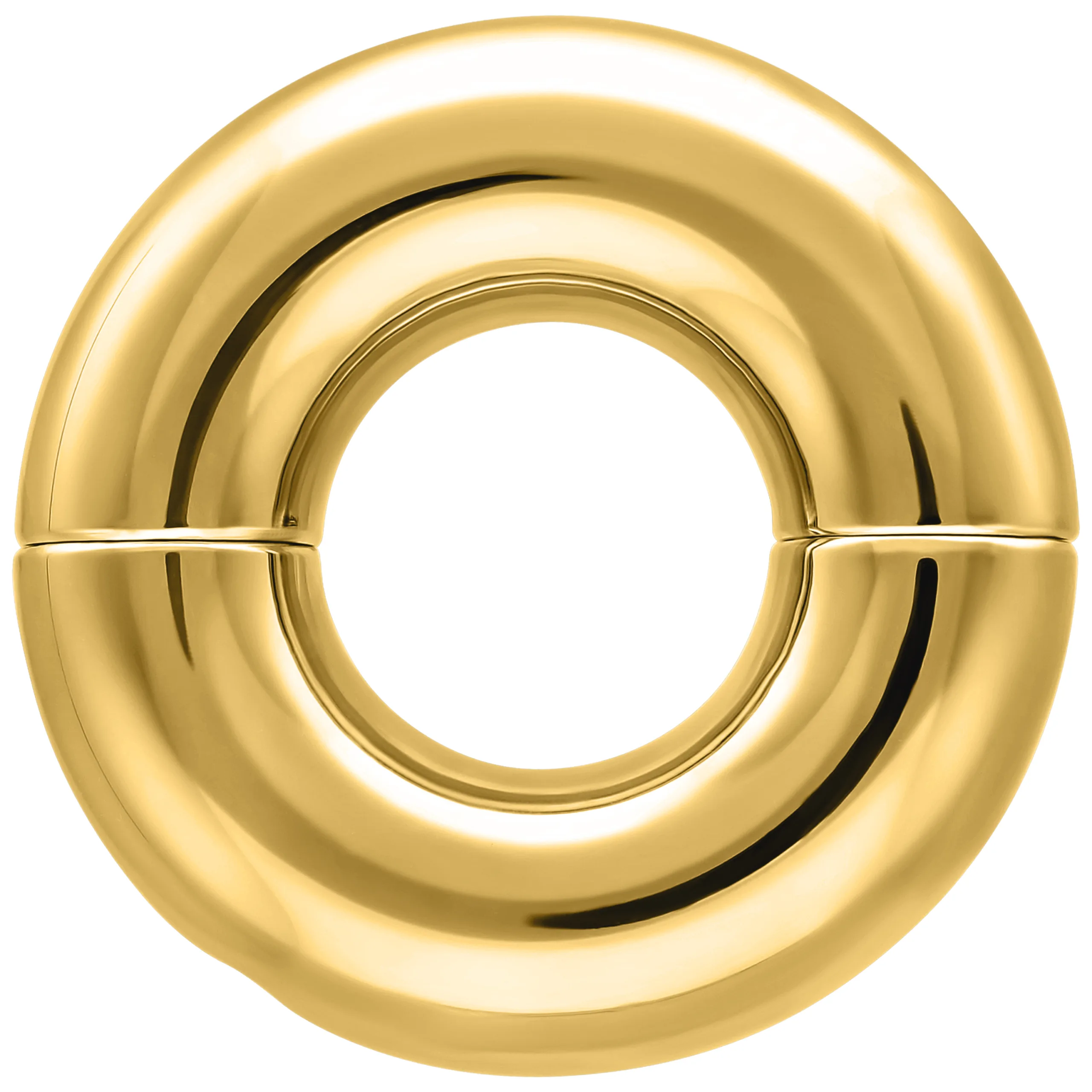 Goldener Tribal Dream Ring aus Chirurgenstahl Runder, goldener Tribal Dream Ring aus glänzendem Chirurgenstahl auf weißem Hintergrund