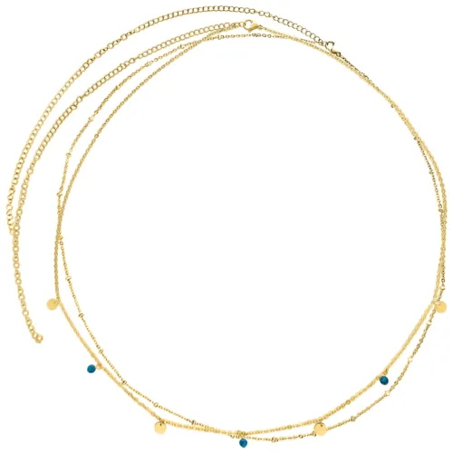 Goldene zweireihige Bauchkette aus Chirurgenstahl 316L auf weißem Hintergrund