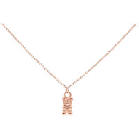Roségoldene Kette mit Gummi-Bärchen Anhänger auf weißem Hintergrund