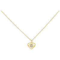 Goldene Little Dangling Eye Kette Goldene Kette mit herzförmigem Anhänger und klarem Kristall