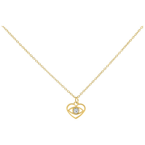 Goldene Kette mit herzförmigem Anhänger und klarem Kristall