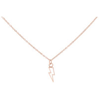 Roségoldene Kette mit Blitzanhänger, 50 cm, auf weißem Hintergrund