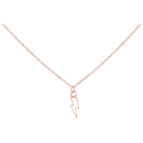 Roségoldene Kette mit Blitzanhänger, 50 cm, auf weißem Hintergrund