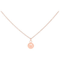 Little Smiley Kette in Roségold Roségoldene Kette mit Smiley-Anhänger auf weißem Hintergrund
