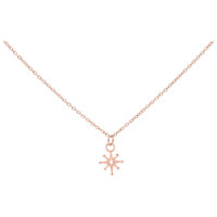Polar Star Kette in Roségold, 50 cm Filigrane Polar Star Kette aus Chirurgenstahl in Roségold auf weißem Hintergrund