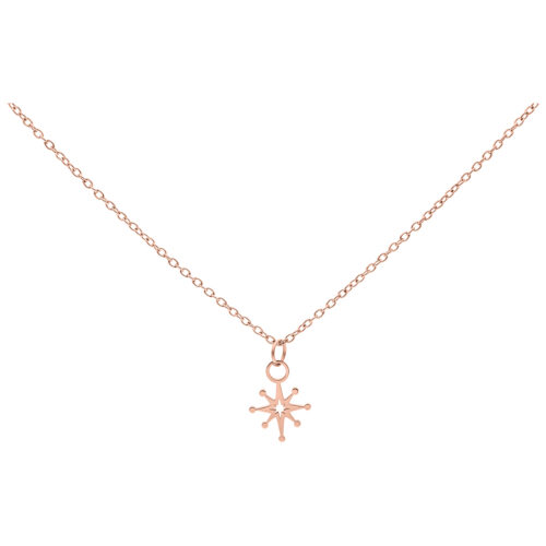 Filigrane Polar Star Kette aus Chirurgenstahl in Roségold auf weißem Hintergrund