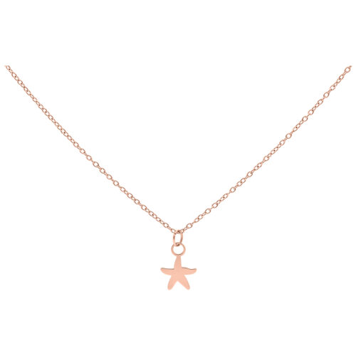 Roségoldene Kette mit einem kleinen Seestern-Anhänger auf weißem Hintergrund