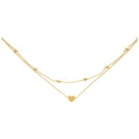 Goldene Fußkette mit kleinem Herzanhänger auf weißem Hintergrund