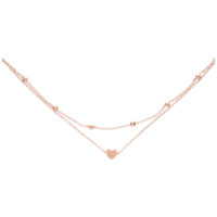 Roségoldenes Fußkettchen mit Herzanhänger und verstellbarer Länge, auf weißem Hintergrund