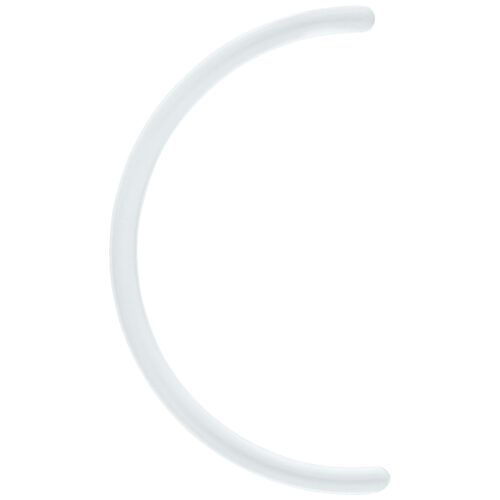 Gebogener weißer Bioplast Stab, 30,0 mm lang, Studiohintergrund