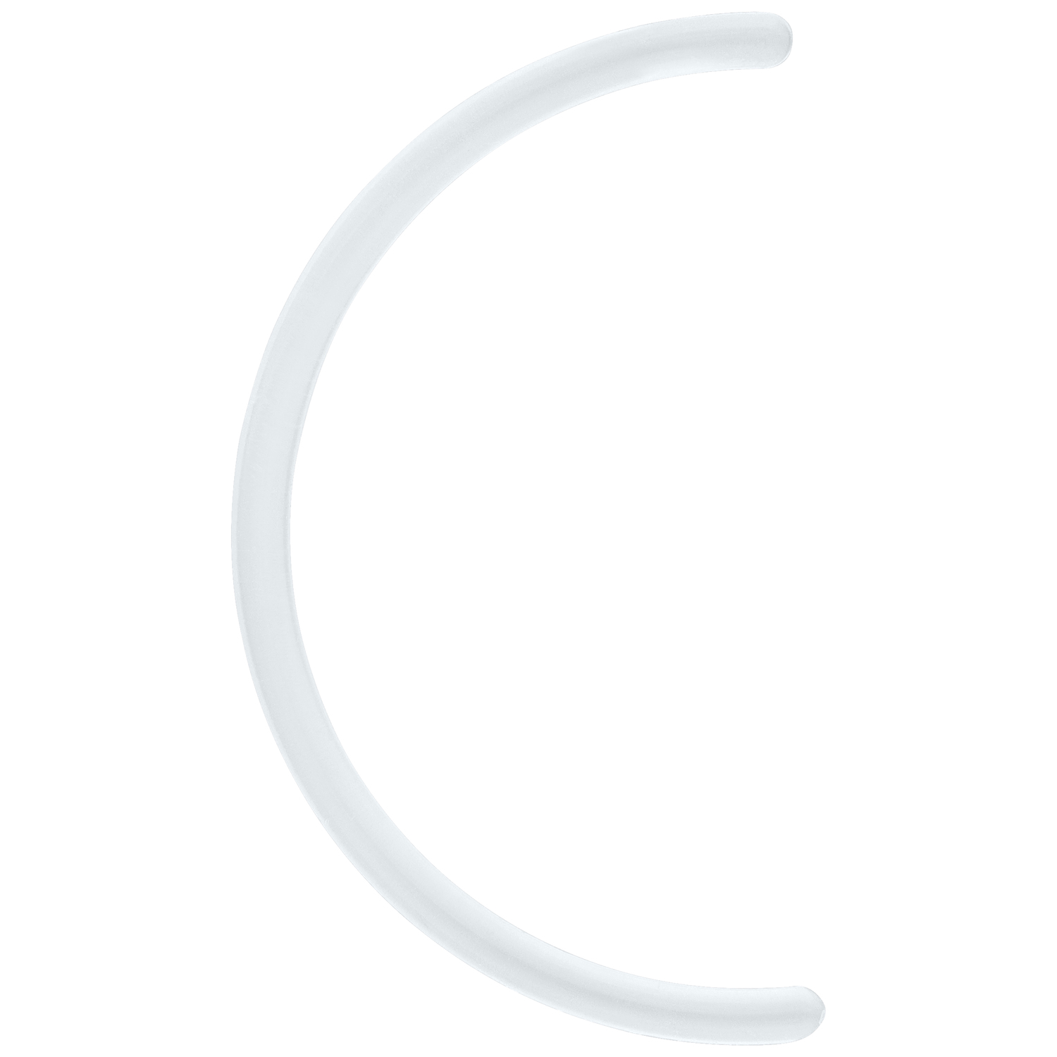 Weißer Bioplast Bananenstab 1,2 mm Stärke Gebogener weißer Bioplast Stab, 30,0 mm lang, Studiohintergrund