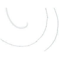 Silberne Doublerow Bauchkette aus Chirurgenstahl Zweireihige Bauchkette in Silber aus Chirurgenstahl 316L auf weißem Hintergrund