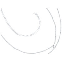 Silberne Connected Satellite Belly Chain aus Chirurgenstahl 316L auf weißem Hintergrund