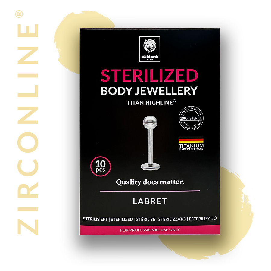 Sterilisierter Mikro Labret Gold Piercing Schwarze Verpackung mit goldfarbenem Sterilized Mikro Labret Piercing, Titan Grad 23