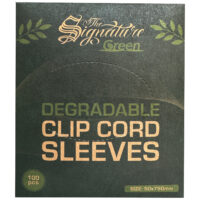 Biologisch abbaubare Clipcord Sleeves 50x750mm Verpackung der biologisch abbaubaren Clipcord Sleeves, 50x750mm, The Signature Green