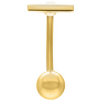 Goldenes Micro Bananabell Piercing 1,6mm Goldenes Bananabell Piercing, Stärke 1,6 mm, Länge 12,0 mm, auf weißem Hintergrund