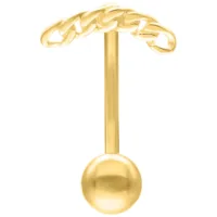 Goldenes Micro Bananabell mit Kettenmuster, 1,2 mm Stärke, 8 mm Länge