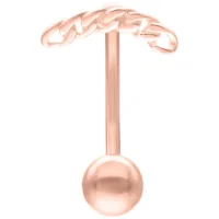 Roségoldenes Micro Bananabell mit Kettenstruktur, 1,2 mm Stärke, 8,0 mm Länge