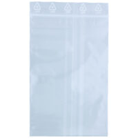 Transparenter Klemmbeutel aus LDPE, 80x120 mm, auf weißem Hintergrund