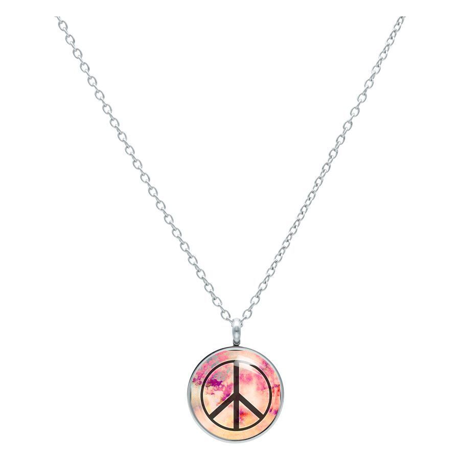 CONSTANCE BLACK PEDANT PINK GOLD NECKLACE
