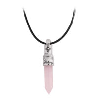 Wildcat Gluttony Kette in Rosa und Silber Rosa Gluttony Kette mit silbernem Anhänger und schwarzem Lederband