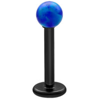 Dunkelblaues synthetisches Opal Labret mit schwarzem Stab