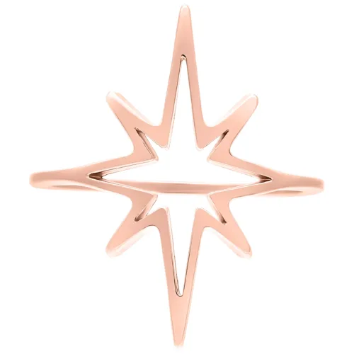 Roségoldener Polar Star Ring auf weißem Hintergrund, Ringgröße 17 mm
