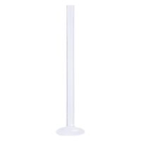 Transparenter PTFE Labret Stab mit flacher Basis auf weißem Hintergrund