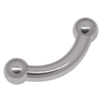 Silberfarbenes Prince Bananabell mit 5 mm Stärke und 18 mm Länge auf weißem Hintergrund