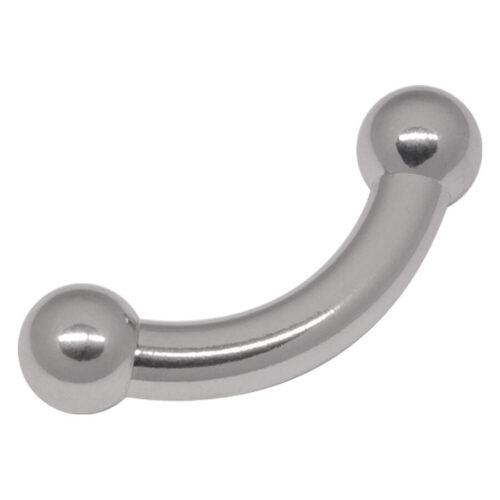 Silberfarbenes Prince Bananabell mit 5 mm Stärke und 18 mm Länge auf weißem Hintergrund