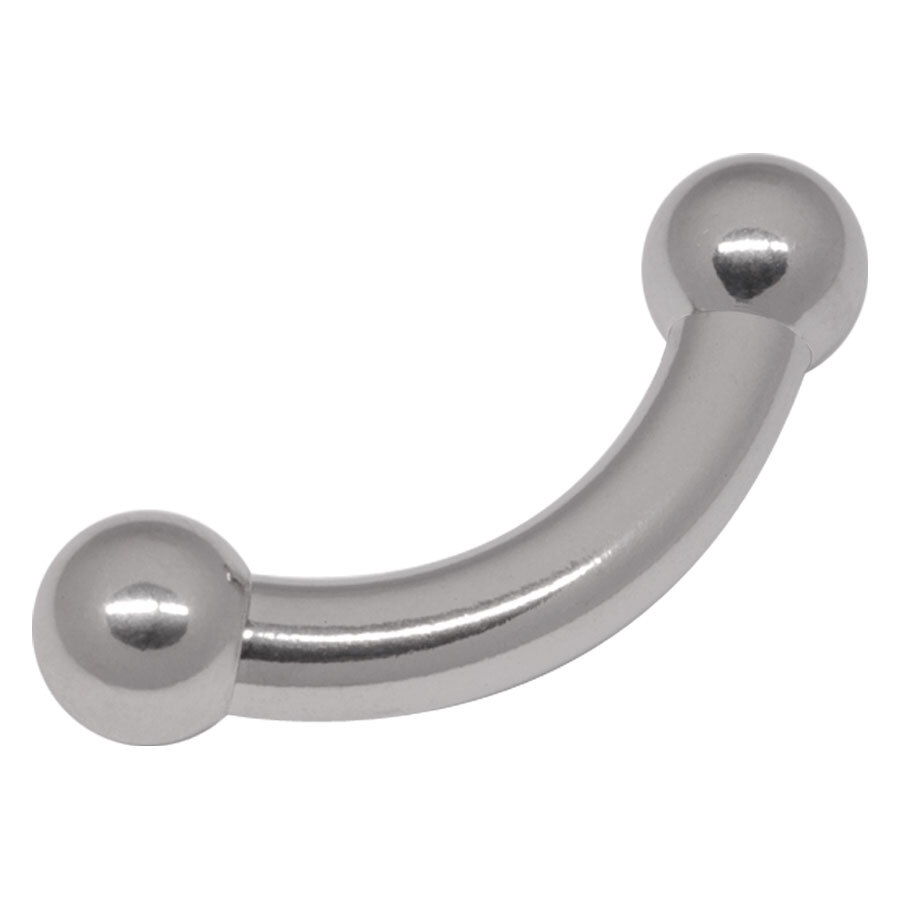 Silbernes Prince Bananabell 5mm x 18mm Silberfarbenes Prince Bananabell mit 5 mm Stärke und 18 mm Länge auf weißem Hintergrund