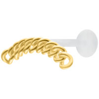 Goldenes Chunky Chain Labret Push Fit 5 mm Goldenes Chunky Chain Labret mit 5 mm Plattengröße auf weißem Hintergrund