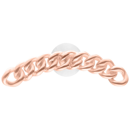 Roségoldenes Chunky Chain Labret mit 5.0 mm Plattengröße auf weißem Hintergrund