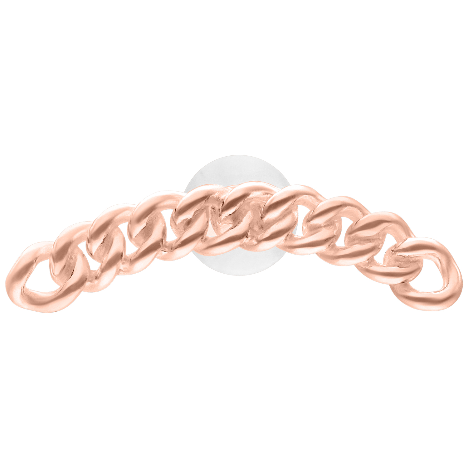 Roségoldenes Chunky Chain Labret mit 5.0 mm Plattengröße auf weißem Hintergrund