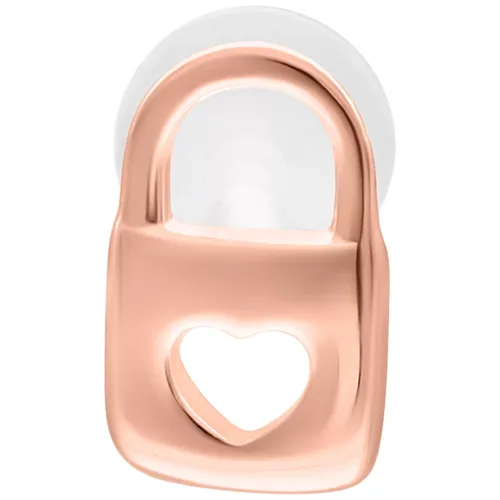 Roségoldenes Labret mit Herzform auf weißem Hintergrund