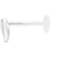 Silbernes Labret Piercing mit Push Fit auf weißem Hintergrund