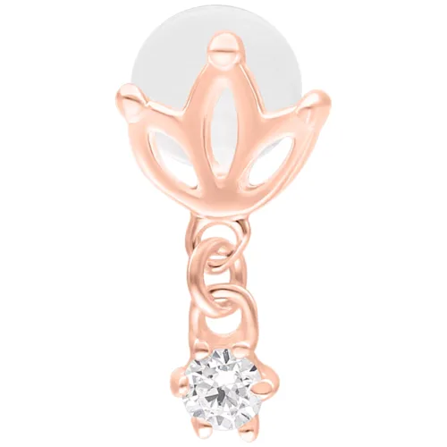 Roségoldenes Labret mit Lotus-Design und funkelndem Stein