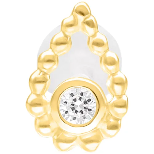 Goldenes Labret mit Perlenoptik, 5,0 mm, vor weißem Hintergrund