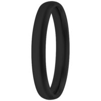 Schwarzer Basic Ring 17,0 mm aus Chirurgenstahl Schwarzer Ring aus Chirurgenstahl, Größe 17,0 mm, auf weißem Hintergrund