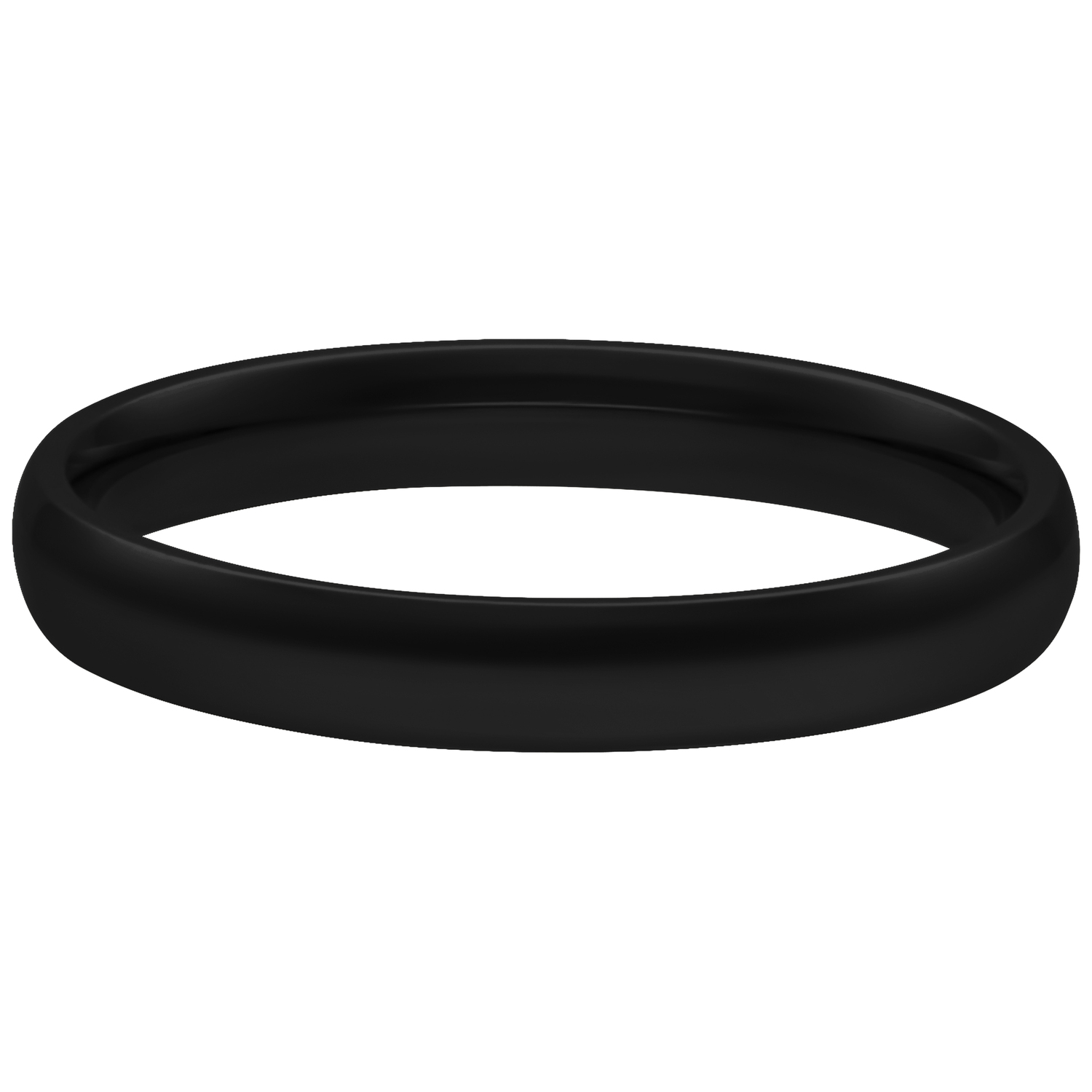 Schwarzer Basic Ring 17,0 mm aus Chirurgenstahl Schwarzer Fingerring aus Chirurgenstahl 316L, Größe 17,0 mm auf weißem Hintergrund