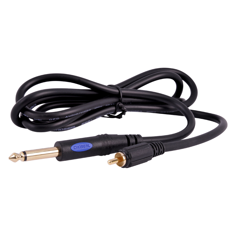 Schwarzes Clip Cord für Tattoo Pen RCA Schwarzes Clip Cord mit RCA-Stecker, auf weißem Hintergrund