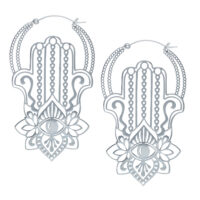 Silberne Khamsa Ohrringe aus Chirurgenstahl mit filigranem Design