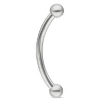 Titan Bananabell mit Innengewinde Silbernes Titan Bananabell Piercing auf weißem Hintergrund