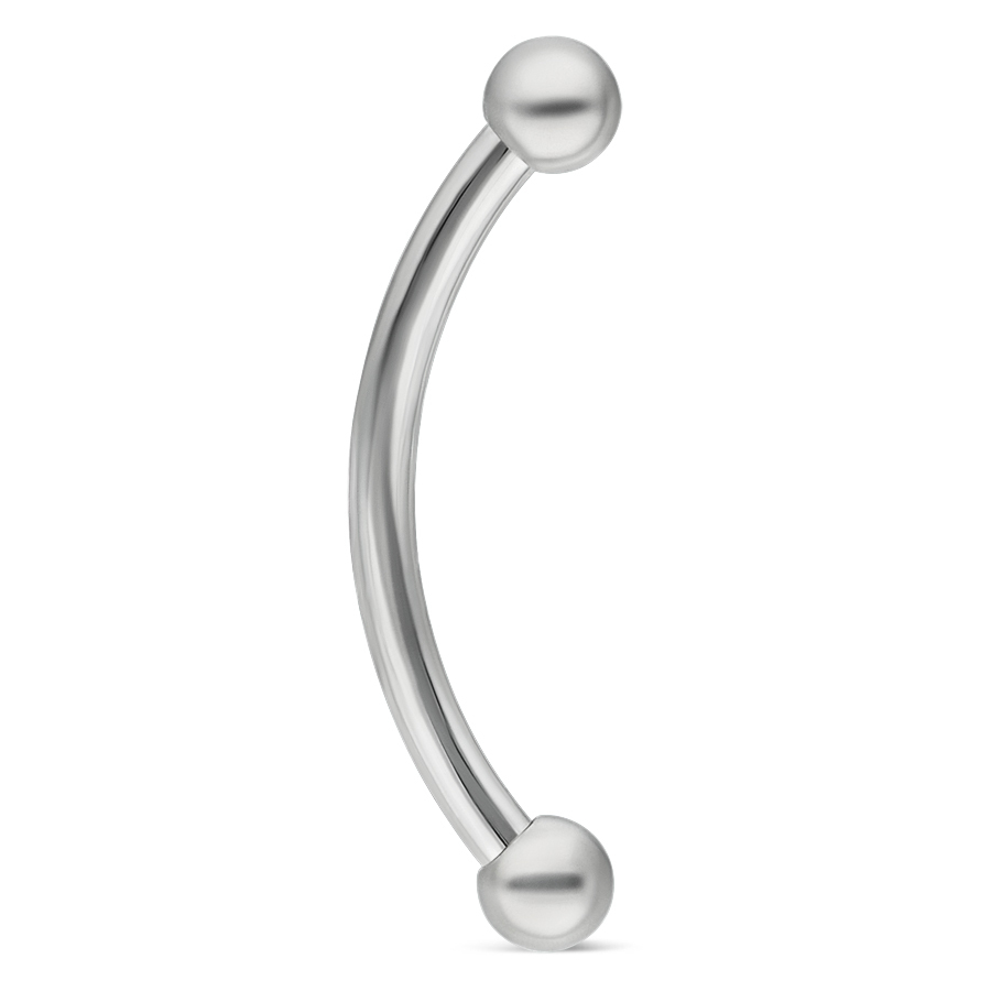 Titan Bananabell mit Innengewinde Silbernes Titan Bananabell Piercing auf weißem Hintergrund
