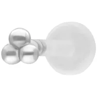 Silbernes Trinity Balls Push Fit Labret Silbernes Labret mit drei Kugeln auf weißem Hintergrund