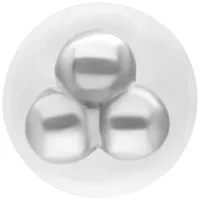 Trinity Balls Push Fit Labret in Silber Silbernes Trinity Balls Push Fit Labret auf weißem Hintergrund