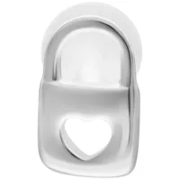 Silberfarbenes Push Fit Labret 5,0 mm Silberfarbenes Labret mit herzförmigem Design auf weißem Hintergrund